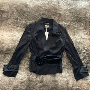 La ROK Short waisted jacket with belt